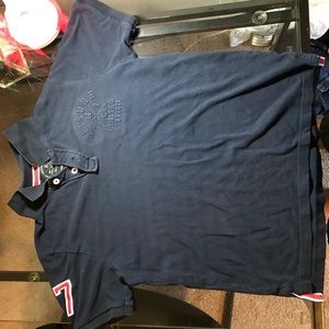 “Native Code” Navy Blue Polo